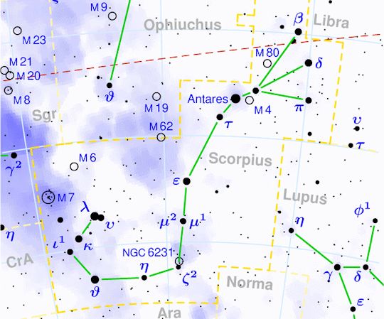 People have started recently to call him Scorpio, but only in the last 500 years or so.