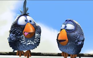 Snarky birds, not angry.